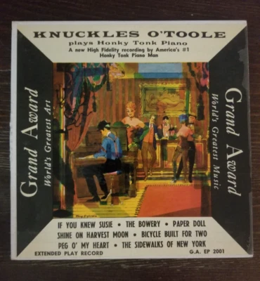 KNUCKLES O'TOOLE Plays Honkey Tonk 45 RPM RECORDS Grand Award Record Corp EP2001 - Image 1 of 4