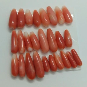Gotas coral rojo natural, 26 gotas, coral auténtico colgante gotas, pendientes gotas - Imagen 1 de 8