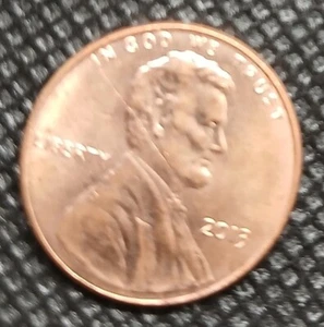 2013 Lincoln Penny Die Break / Chip No Mint Mark One Cent US Coin - Picture 1 of 5