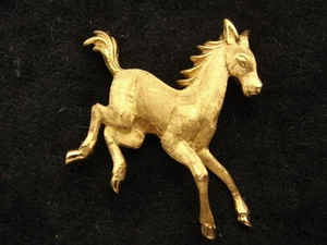 Pin Estate Oro 14K Retozando Colt Pony Caballo para Jinete y Ecuestre - Imagen 1 de 6