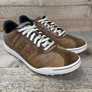 Adidas Spikeless Leather Brown Golf Shoes Men (Size: 10) EMG004002 VGC