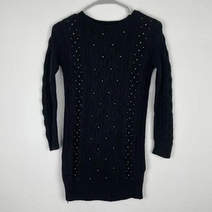Gap kids sweater dress black Long Sleeve Wool Blend Embellished Size Medium 8 Yo - Picture 1 of 5