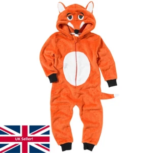 World Book Day Mr Fox 1Onesie Onezi Fleece Hooded Novelty Character Jumpsuit - Picture 1 of 6