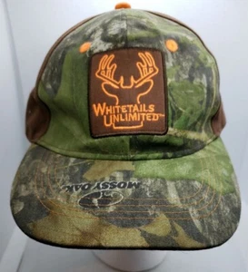 NEW! Whitetails Unlimited Trucker Style Hat Cap Camo w/Neon Orange~Mossy Oak - Picture 1 of 11