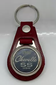 PREMIUM RED LEATHER ENGRAVED KEYCHAIN FOR YOUR 1966 SS 396 CHEVELLE - Picture 1 of 2