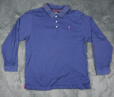 Camisa Polo Payne Stewart Grande Para Hombre Azul Manga Larga Patrón Cuadros Bordada Foto 1 de 4
