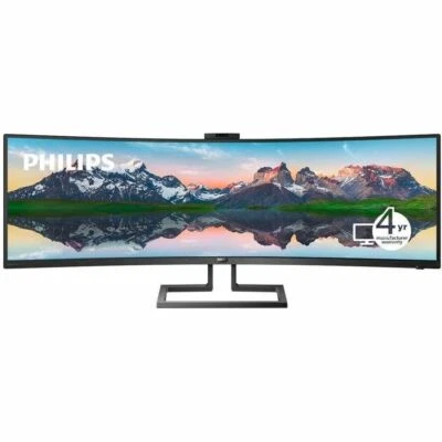 Philips 499P9H 49" Curved LED DQHD 5120x1440 Monitor HDI- DP USB KVM SPKR VESA - Image 1 of 4