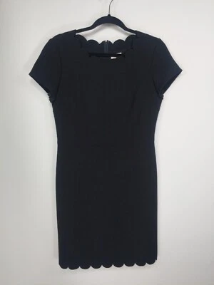 Maison Jules Black Scalloped Neck Hem Sheath Dress Size M - Image 1 of 4