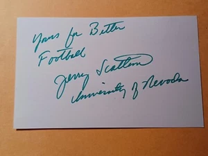 Jerry Scattini Signed Index Card - Nevada Wolf Pack Coach, 1962 Packers Draft - Picture 1 of 1