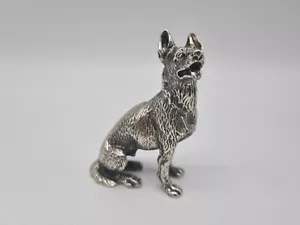Scultura pastore tedesco in argento 800/massiccio 205 g - Foto 1 di 4