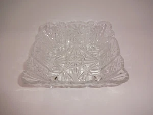 Vintage Avitra Klarglas Bleikristall Quadratisch Fuß Schüssel Schale 8" vier Fuß - Bild 1 von 8