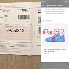off white air force 1 receipt