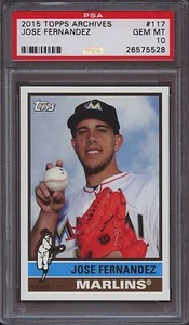 2015 Topps Archives 117 Jose Fernandez PSA 10 Gem Mint - Picture 1 of 2
