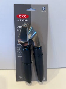 OXO SoftWorks Soft-Handled Garlic Press Stainless Steel New Large Capacity - Picture 1 of 8