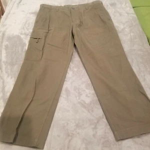 Dockers Womens Straight Cargo Pants Mid-Rise Fly Zip Cotton Size 38x30 Brown New - Picture 1 of 12