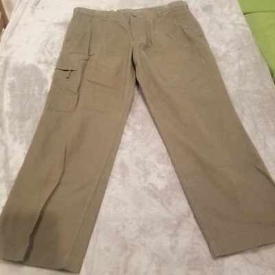 Calça cargo reta feminina Dockers cintura média zíper mosca algodão tamanho 38x30 marrom nova - Imagem 1 de 4