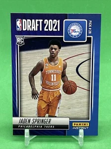 Jaden Springer 2021-22 Panini NBA Draft Night Rookie RC Philadelphia 76ers - Picture 1 of 3