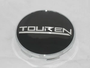 TOUREN WHEELS 12152085F-1 12152085F-3 BLACK LOGO CHROME WHEEL RIM CENTER CAP - Picture 1 of 1