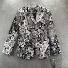 Charlotte & Co. Jacket Women's Size 16 Black Gray Floral Elegant Blazer New