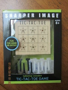 Tic-Tac-Toe Tabletop Wooden game Sharper Image NIB age 8+ - Picture 1 of 4
