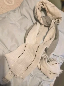 Amber Rose - Womens Scarf / Neutral- Aria Thread Detail Scarf - Picture 1 of 3