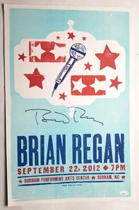 Brian Regan comedian REAL hand SIGNED Hatch Print Show Poster #2 JSA COA - Picture 1 of 4