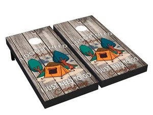 The Happy Camping Cornhole Board Wrap LAMINADO Wraps Calcomanías Vinilo Piel #64 - Imagen 1 de 1