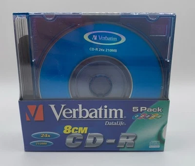 Verbatim 8cm CD-R Rohlinge – 210 MB / 24x – 5er Pack – Jewel Cases – bunt - Bild 1 von 4