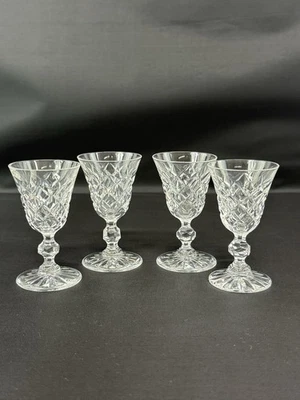 Conjunto Vintage de 4 Kosta Boda Tjugo Rut Cristal Cordial Shot Glass com Hastes Suécia - Imagem 1 de 4