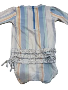 Toddler Girl Ruffle Butts Striped Long Sleeve Bathing Suit Swimsuit 2T EUC - Picture 1 of 6