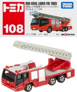 Tomica No.108 Hino Aerial Ladder Fire Truck - Picture 1 of 12