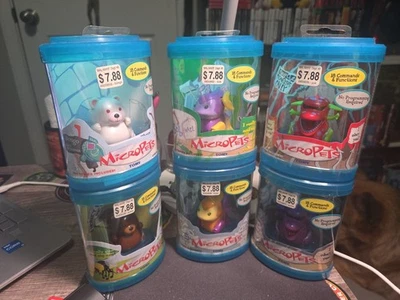 Lote de 6 Vintage 2002 Tomy MicroPets Bear Monster Fish Selado Novo Na Caixa - Imagem 1 de 2