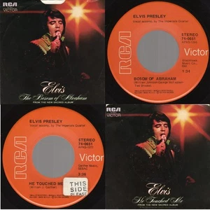 (EX/NM) Elvis Presley "Bosom of Abraham / He Touched Me" RCA Victor 74-0651 1972 - Picture 1 of 5