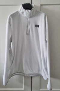 The North Face Men's 1/4 Zip White Fleece Pullover Large - Picture 1 of 8