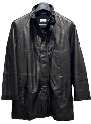 Chaqueta de cuero real negra Bally para hombre con forro polar talla L bolsa/colgador Italia Foto 1 de 4