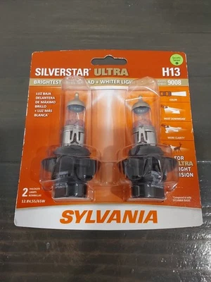 Sylvania H13 (9008) SilverStar ULTRA High Performance Headlight Pair (2 Bulbs) B - Image 1 of 2