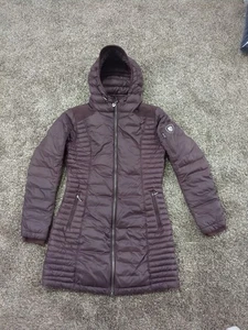 Kuhl Spyfire Projekt Goose Down Parka Jacket Womens Sz Small Maroon Hooded Coat - Picture 1 of 13