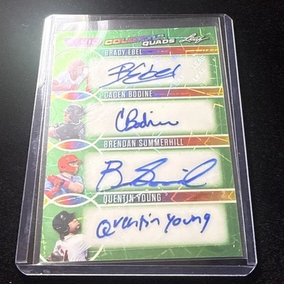 2025 Leaf Vivid Ebel Bodine Summerhill Young Colorful Quads Auto Laser Green /8 - Image 1 of 2