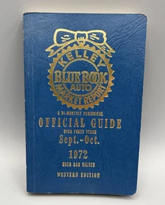 RARE ancien livre bleu voiture Kelley manuel prix septembre-oct 1972 édition western - Photo 1/6