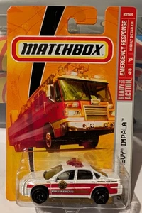 Matchbox 2009 # 58 Emergency Response 4/8 Chevy Impala  White  Fire Rescue - Picture 1 of 1