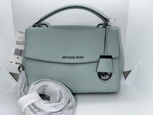 NWT MICHAEL KORS AVA SMALL Celadon Saffiano LEATHER TOP HANDLE SATCHEL BAG $268 - Picture 1 of 6