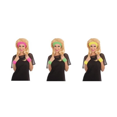 Juego de diadema y pulsera de neón Rubíes años 80 Foto 1 de 4