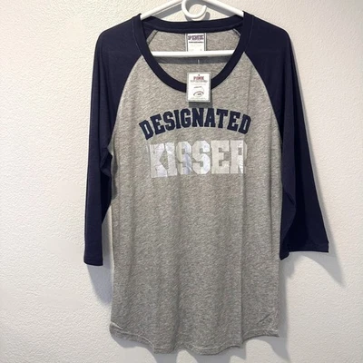 Y2K BLING Victoria Secret розовый-(L) MLB Нью-Йорк YANKEES бейсбольная команда футболка - Изображение 1 из 4