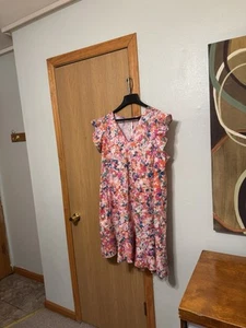 J. Vestido recto Crew "Mercantile" nuevo con etiquetas talla 20 con estampado floral y mangas aleteadas - Imagen 1 de 5