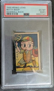 1948 JCM2 Menko Betty Boop Baseball Back PSA 6 MC Miscut Sharp #2137+87 - Foto 1 di 5