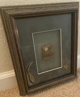 Arte de decoración de pared artesanal para amantes de los perros piedra natural en caja de sombra enmarcada Foto 1 de 4