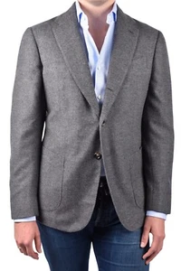 STILE LATINO blazer hecho a mano US 44 EU 54 cachemir gris claro color sólido - Imagen 1 de 5