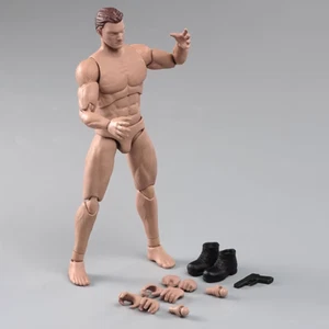 ANT AM116 1/12 Scale Male Muscle Action Figure with Head Hands Gun Shoes Model 6 - Picture 1 of 6