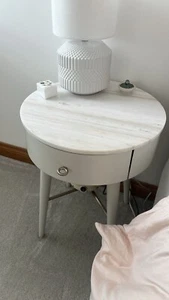 West elm Penelope Marble Side Table With Drawer - Picture 1 of 2