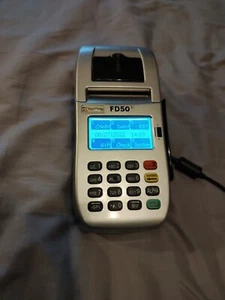 First Data FD50 Ti Credit Card Reader Machine Terminal with power supply - Picture 1 of 4